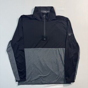 RLX Ralph Lauren 1/4 Zip Mens Large Black  Performance Stretch Athletic Bellagio